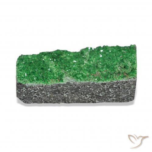 Uvarovite Granato Drusy Verde scuro naturale da 10.99 ct, Taglio a fantasia, Opaco