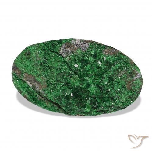 Uvarovite Granato Drusy Verde naturale da 18.26 ct, Ovale, Opaco