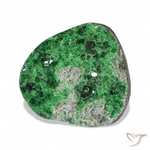 Uvarovite Granato Drusy Deep Earthy Green naturale da 6.25 ct, Taglio a fantasia, Opaco