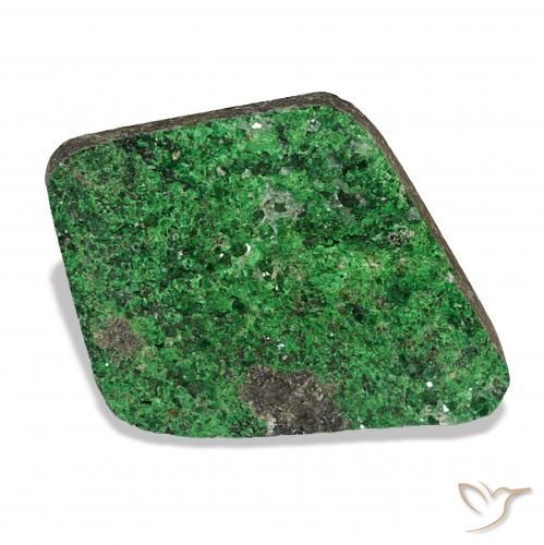 27.28ct Verde scuro Uvarovite Granato Drusy, Taglio a fantasia, Opaco