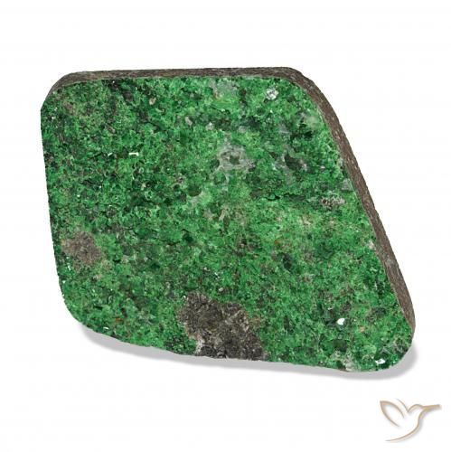 Uvarovite Granato Drusy Verde scuro naturale da 27.28 ct, Taglio a fantasia, Opaco