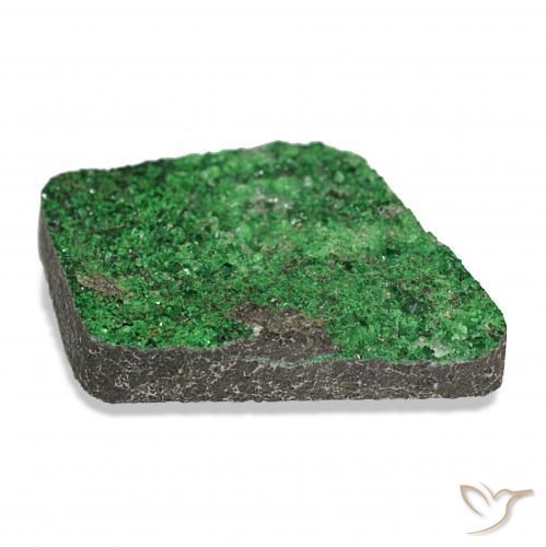 Uvarovite Granato Drusy Verde scuro naturale da 27.28 ct, Taglio a fantasia, Opaco