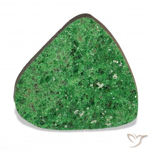 42.47ct Verde scuro Uvarovite Granato Drusy, Taglio a fantasia, Opaco