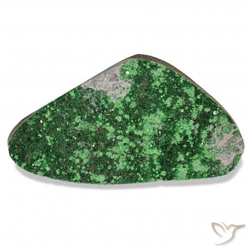 58.64ct Verde Uvarovite Granato Drusy, Taglio a fantasia, Opaco