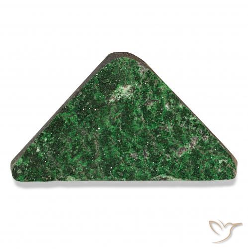 Uvarovite Granato Drusy Verde naturale da 63.06 ct, Taglio trillion, Opaco