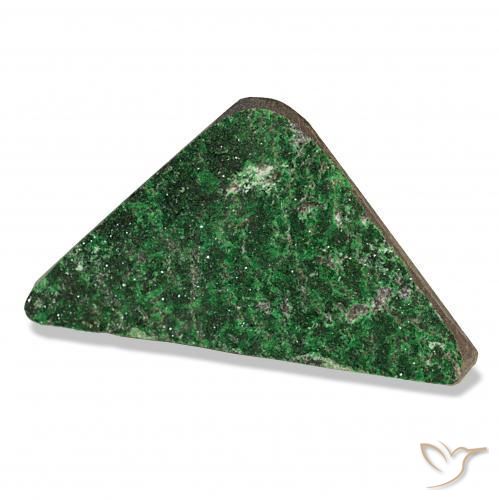 Uvarovite Granato Drusy Verde naturale da 63.06 ct, Taglio trillion, Opaco