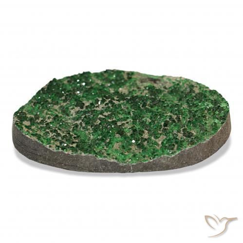 Uvarovite Granato Drusy Verde naturale da 64.66 ct, Taglio a fantasia, Opaco