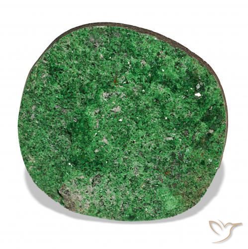 Uvarovite Granato Drusy Deep Earthy Green naturale da 72.09 ct, Taglio a fantasia, Opaco