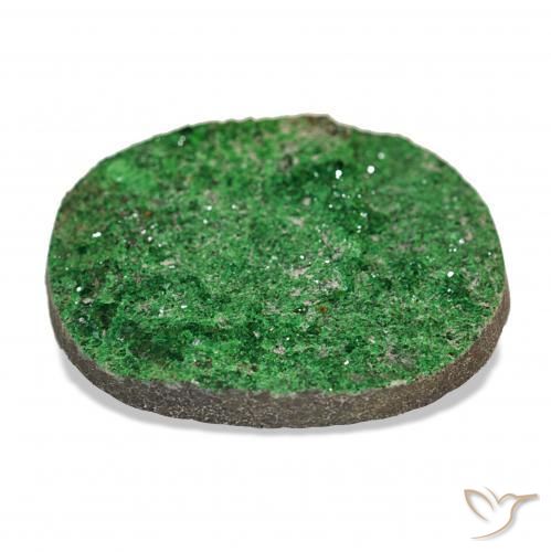 Uvarovite Granato Drusy Deep Earthy Green naturale da 72.09 ct, Taglio a fantasia, Opaco