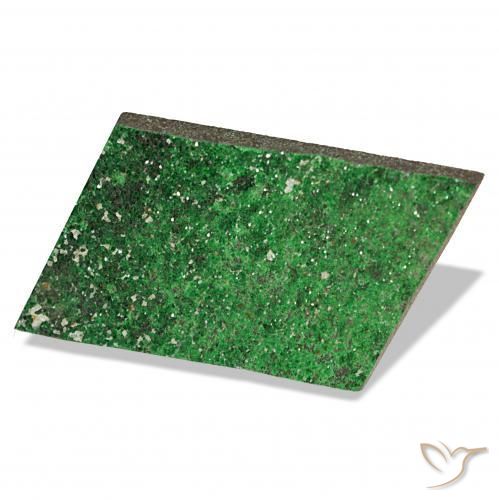 Uvarovite Granato Drusy Deep Earthy Green naturale da 48.90 ct, Taglio a fantasia, Opaco
