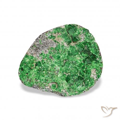4.87ct Verde scuro Uvarovite Granato Drusy, Taglio a fantasia, Opaco
