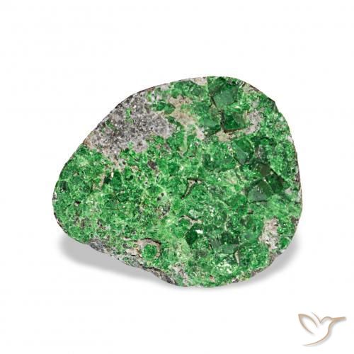 Uvarovite Granato Drusy Verde scuro naturale da 4.87 ct, Taglio a fantasia, Opaco