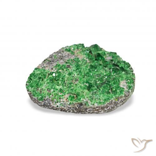 Uvarovite Granato Drusy Verde scuro naturale da 4.87 ct, Taglio a fantasia, Opaco