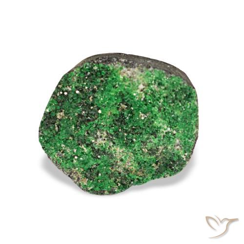 5.86ct Verde scuro Uvarovite Granato Drusy, Taglio a fantasia, Opaco