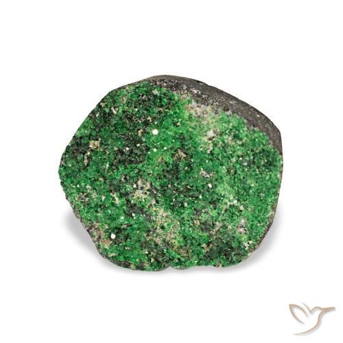 Uvarovite Granato Drusy Verde scuro naturale da 5.86 ct, Taglio a fantasia, Opaco