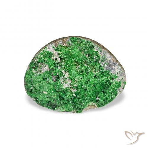 3.67ct Verde scuro Uvarovite Granato Drusy, Taglio a fantasia, Opaco
