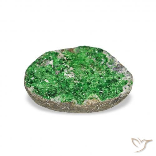Uvarovite Granato Drusy Verde scuro naturale da 3.67 ct, Taglio a fantasia, Opaco