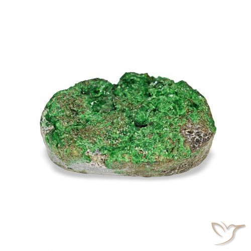 Uvarovite Granato Drusy Deep Earthy Green naturale da 4.97 ct, Taglio a fantasia, Opaco