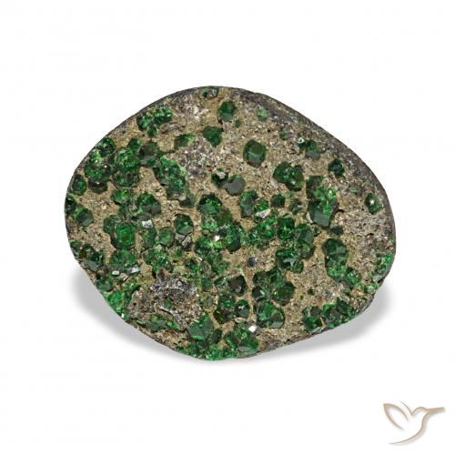 6.73ct Verde Uvarovite Granato Drusy, Taglio a fantasia, Opaco