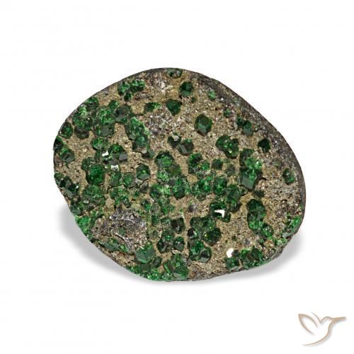 Uvarovite Granato Drusy Verde naturale da 6.73 ct, Taglio a fantasia, Opaco