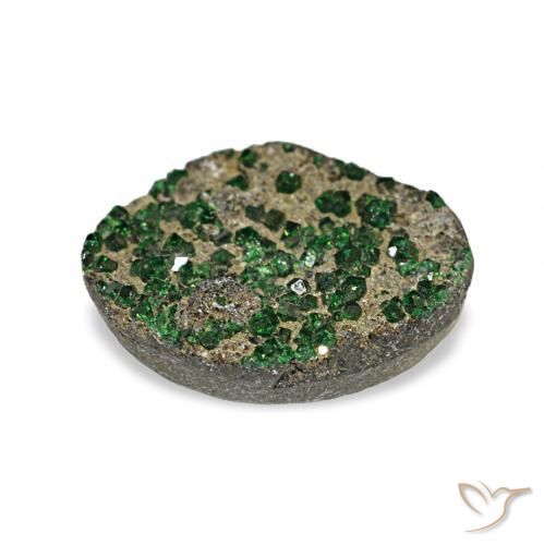 Uvarovite Granato Drusy Verde naturale da 6.73 ct, Taglio a fantasia, Opaco