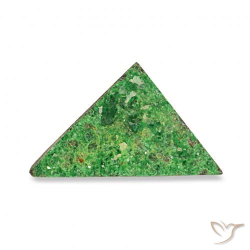 4.85ct Verde scuro Uvarovite Granato Drusy, Taglio trillion, Opaco