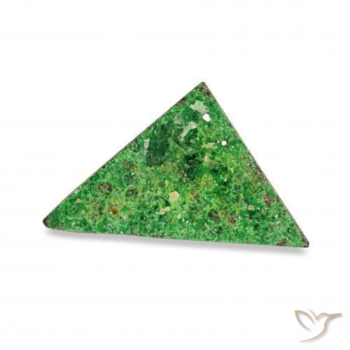 Uvarovite Granato Drusy Verde scuro naturale da 4.85 ct, Taglio trillion, Opaco