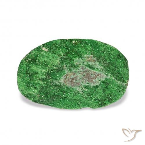 5.69ct Deep Earthy Green Uvarovite Granato Drusy, Ovale, Opaco
