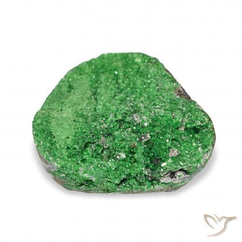 Uvarovite Granato Drusy Verde scuro naturale da 9.00 ct, Taglio a fantasia, Opaco