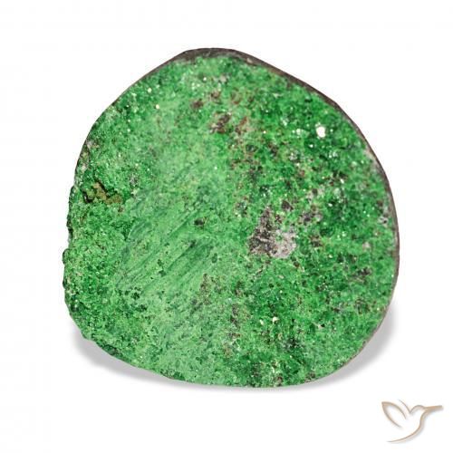 Uvarovite Granato Drusy Deep Earthy Green naturale da 17.46 ct, Taglio a fantasia, Opaco
