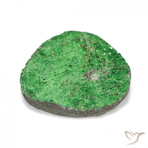Uvarovite Granato Drusy Deep Earthy Green naturale da 17.46 ct, Taglio a fantasia, Opaco