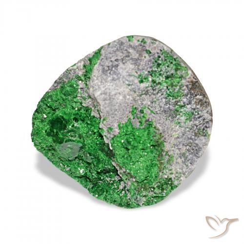 Uvarovite Granato Drusy Deep Earthy Green naturale da 10.13 ct, Taglio a fantasia, Opaco