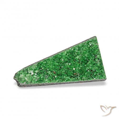 5.56ct Verde scuro Uvarovite Granato Drusy, Taglio a fantasia, Opaco