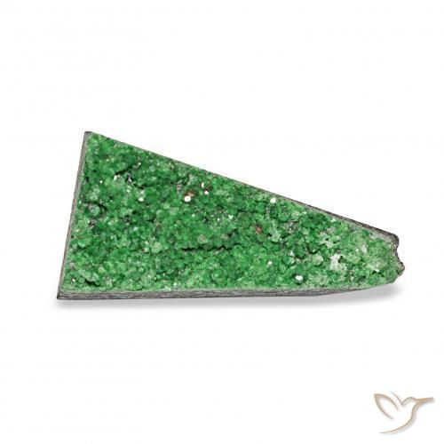 Uvarovite Granato Drusy Verde scuro naturale da 5.56 ct, Taglio a fantasia, Opaco