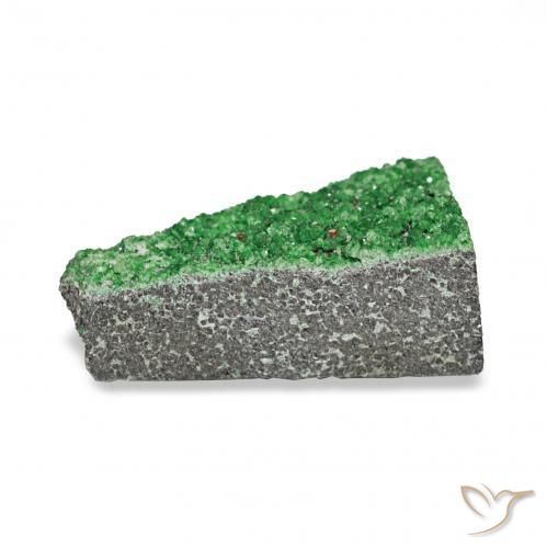 Uvarovite Granato Drusy Verde scuro naturale da 5.56 ct, Taglio a fantasia, Opaco