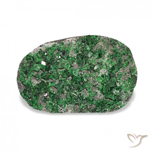 15.06ct Verde Uvarovite Granato Drusy, Ovale, Opaco