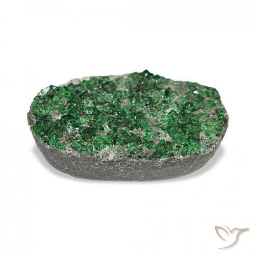 Uvarovite Granato Drusy Verde naturale da 15.06 ct, Ovale, Opaco