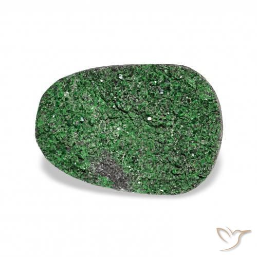Uvarovite Granato Drusy Verde naturale da 5.96 ct, Taglio a fantasia, Opaco