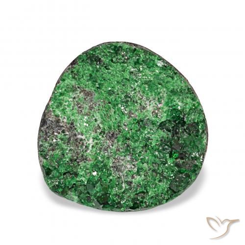 5.47ct Verde Uvarovite Granato Drusy, Taglio a fantasia, Opaco
