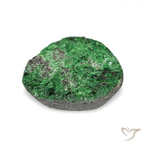 Uvarovite Granato Drusy Verde naturale da 5.47 ct, Taglio a fantasia, Opaco