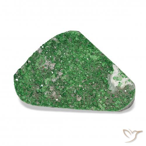 Uvarovite Granato Drusy Deep Earthy Green naturale da 19.53 ct, Taglio a fantasia, Opaco