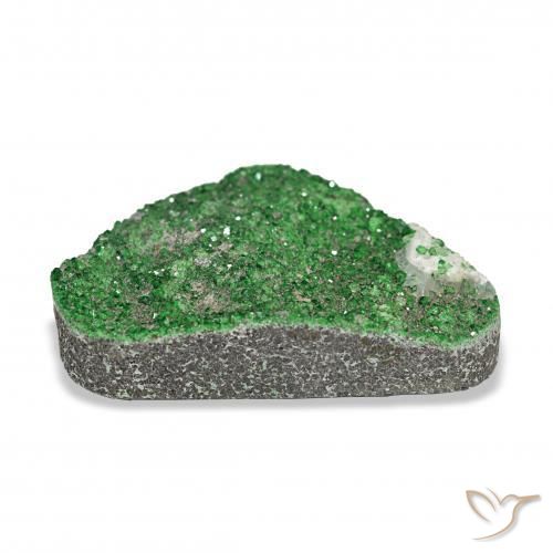 Uvarovite Granato Drusy Deep Earthy Green naturale da 19.53 ct, Taglio a fantasia, Opaco