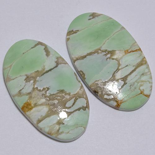 Gemme di Variscite Verde naturale da 12.39 ct, Taglio ovale, Opaco