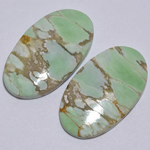 Gemme di Variscite Verde naturale da 12.39 ct, Taglio ovale, Opaco
