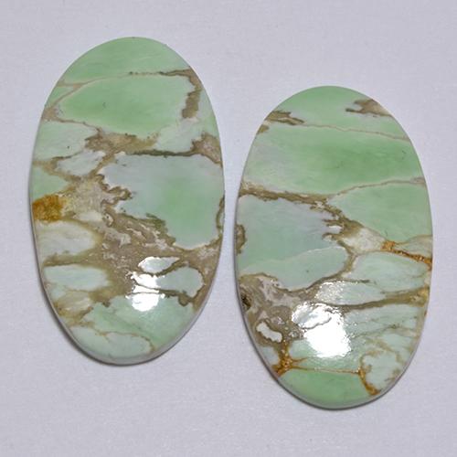 Gemme di Variscite Verde naturale da 12.39 ct, Taglio ovale, Opaco
