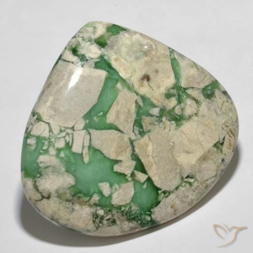 Variscite Verde medio naturale da 55.35 ct, Forma a pera, Opaco