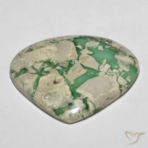 Variscite Verde medio naturale da 55.35 ct, Forma a pera, Opaco