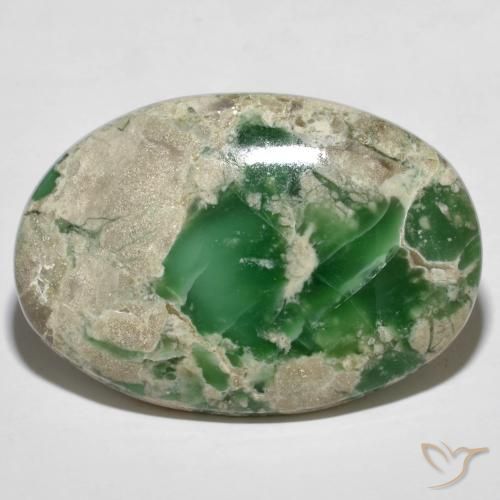 Variscite Verde medio naturale da 45.27 ct, Taglio ovale, Opaco