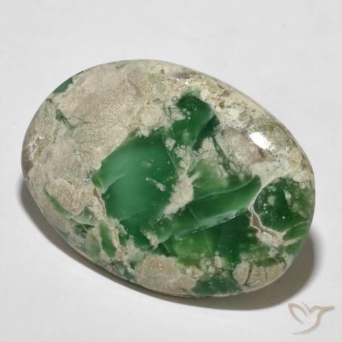 Variscite Verde medio naturale da 45.27 ct, Taglio ovale, Opaco