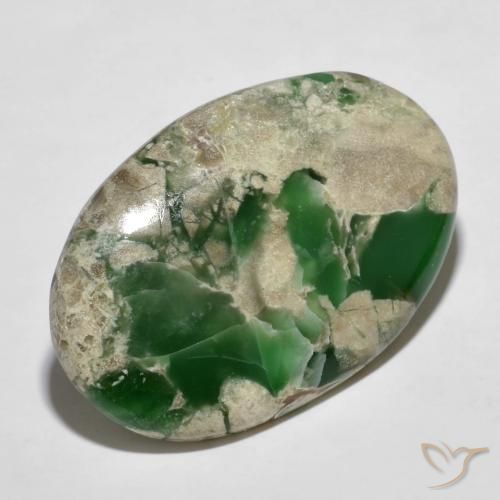 Variscite Verde medio naturale da 45.60 ct, Ovale, Opaco